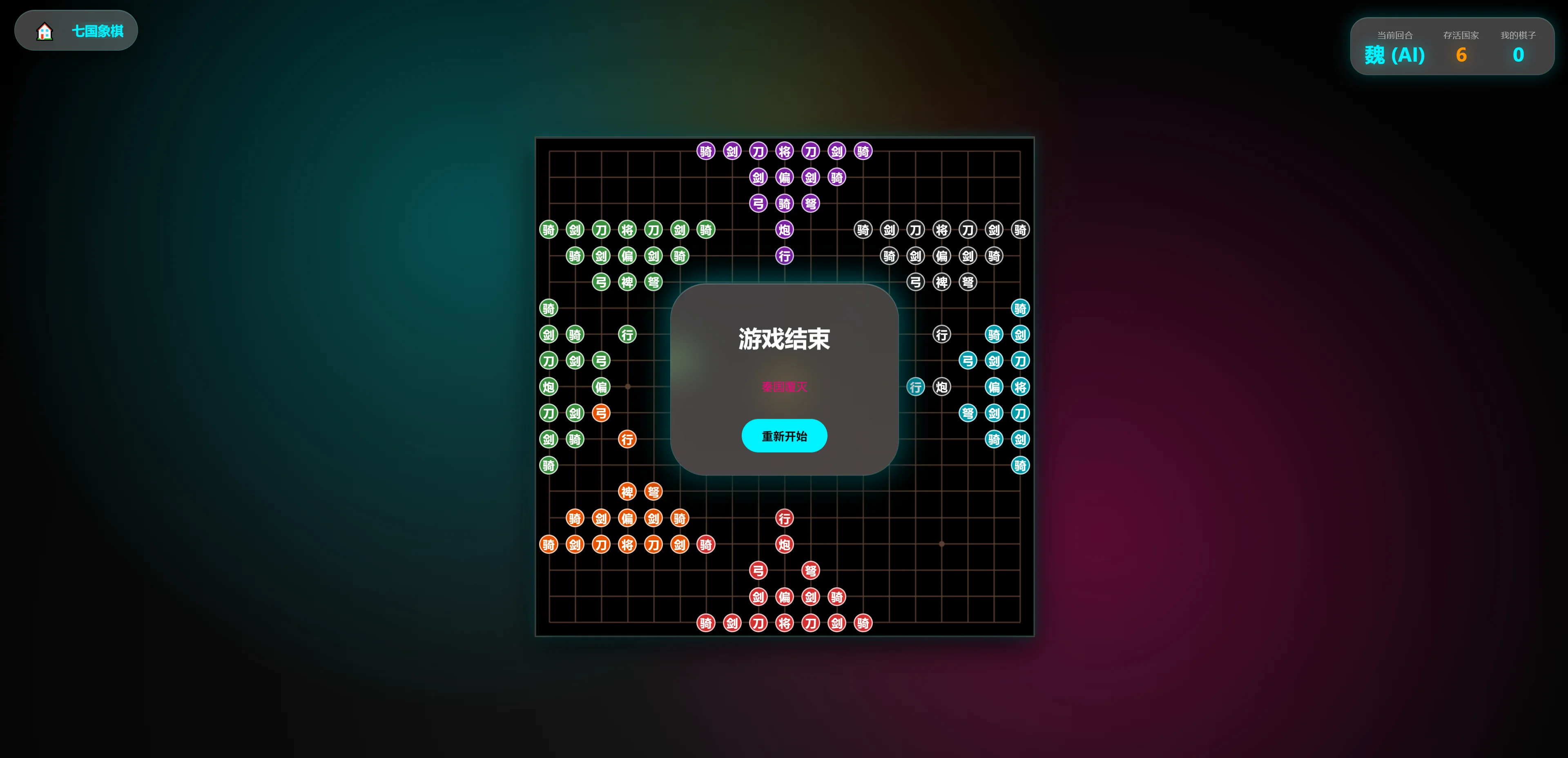 各类棋子示意图